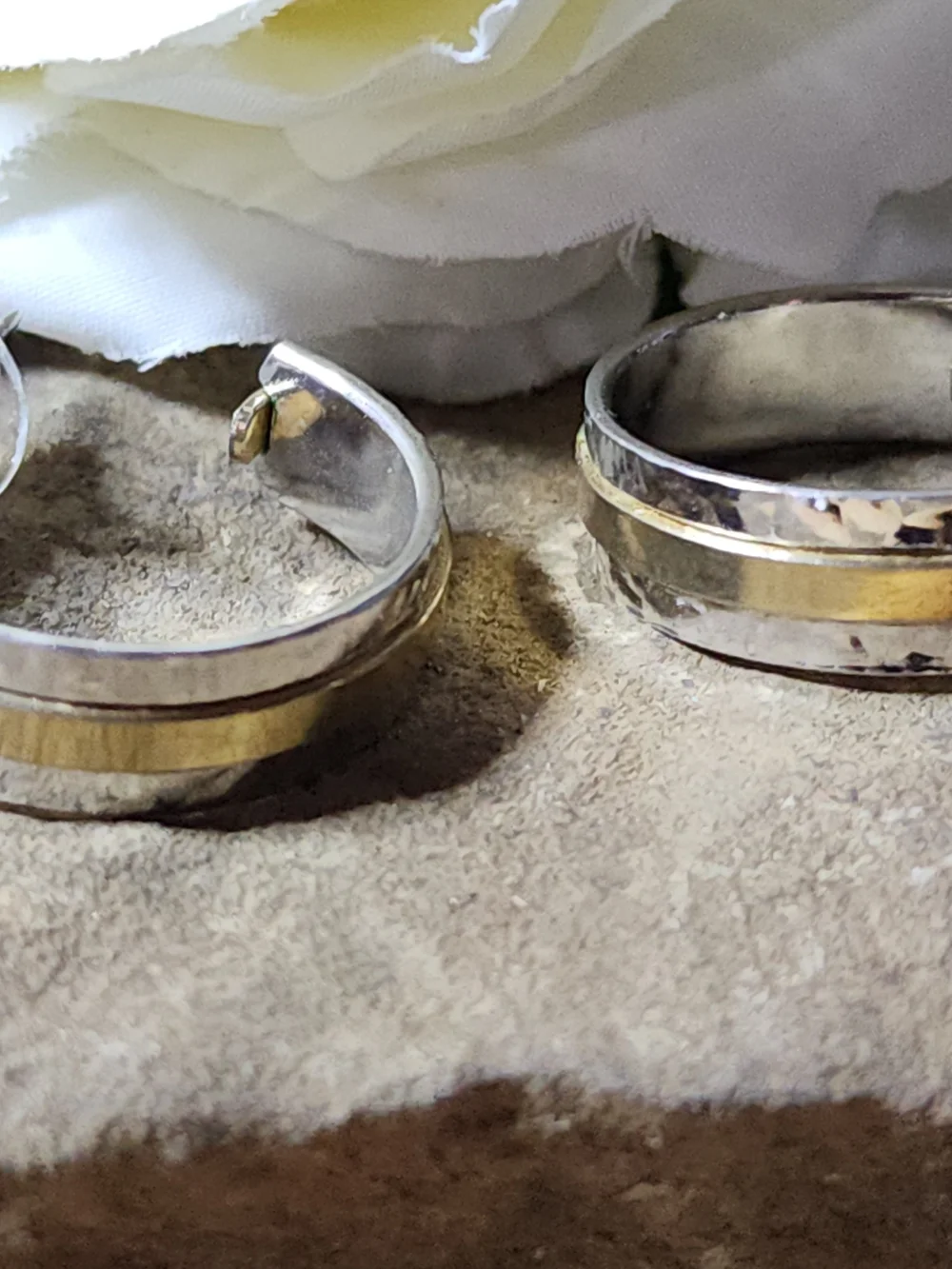 Hammered Hoop Statement Earrings — Silver & Gold Toned